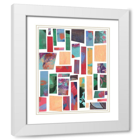 Broken Fragments I White Modern Wood Framed Art Print with Double Matting by Moore, Regina