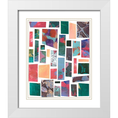 Broken Fragments II White Modern Wood Framed Art Print with Double Matting by Moore, Regina