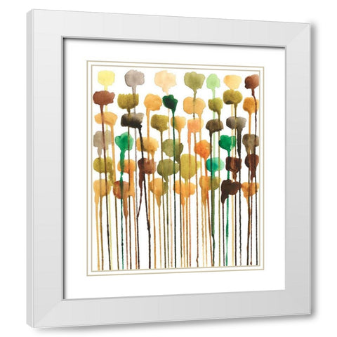 Autumn Drips II White Modern Wood Framed Art Print with Double Matting by Moore, Regina