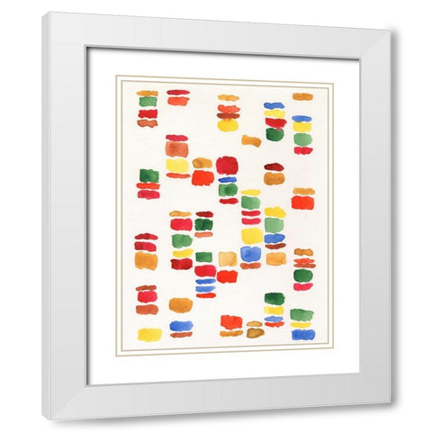 Colorful Code I White Modern Wood Framed Art Print with Double Matting by Moore, Regina