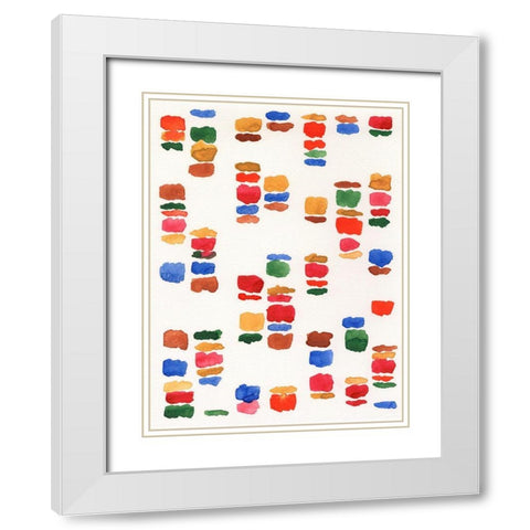 Colorful Code II White Modern Wood Framed Art Print with Double Matting by Moore, Regina