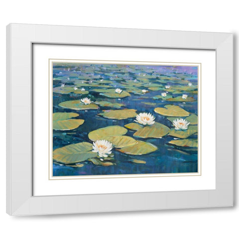 Morning Lilies I White Modern Wood Framed Art Print with Double Matting by OToole, Tim