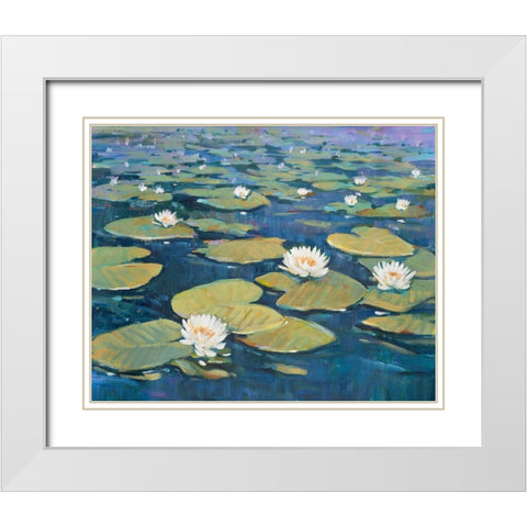 Morning Lilies I White Modern Wood Framed Art Print with Double Matting by OToole, Tim