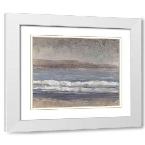 Sandy Beach I White Modern Wood Framed Art Print with Double Matting by OToole, Tim