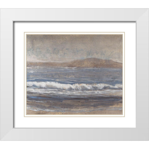 Sandy Beach II White Modern Wood Framed Art Print with Double Matting by OToole, Tim