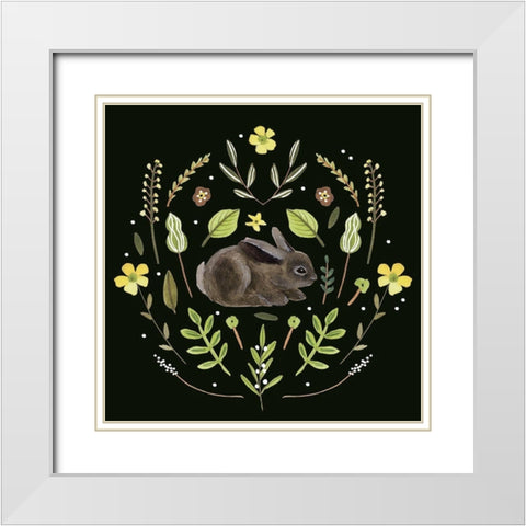 Bunny Field I White Modern Wood Framed Art Print with Double Matting by Wang, Melissa