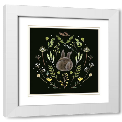 Bunny Field II White Modern Wood Framed Art Print with Double Matting by Wang, Melissa