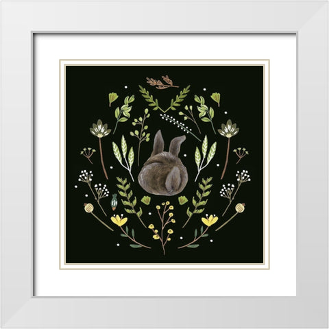 Bunny Field II White Modern Wood Framed Art Print with Double Matting by Wang, Melissa