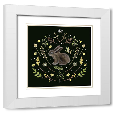 Bunny Field III White Modern Wood Framed Art Print with Double Matting by Wang, Melissa