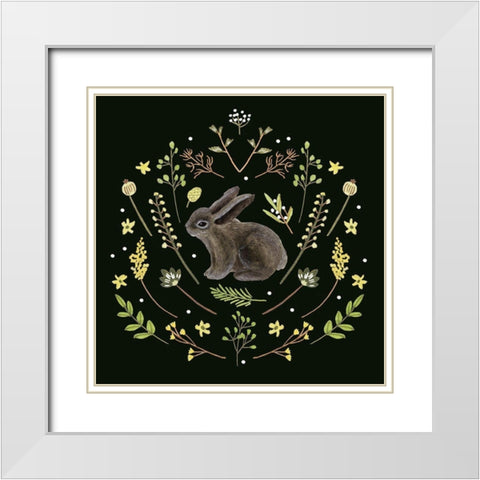 Bunny Field III White Modern Wood Framed Art Print with Double Matting by Wang, Melissa