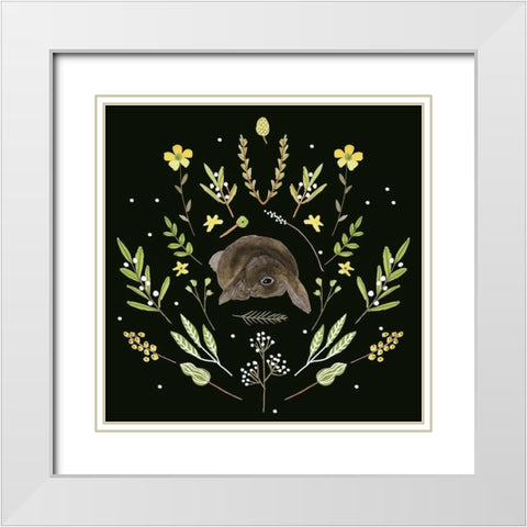 Bunny Field IV White Modern Wood Framed Art Print with Double Matting by Wang, Melissa