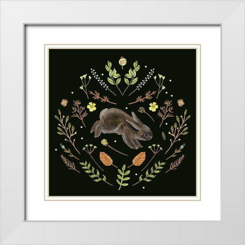 Bunny Field V White Modern Wood Framed Art Print with Double Matting by Wang, Melissa
