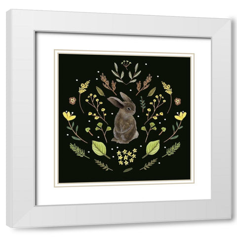 Bunny Field VI White Modern Wood Framed Art Print with Double Matting by Wang, Melissa