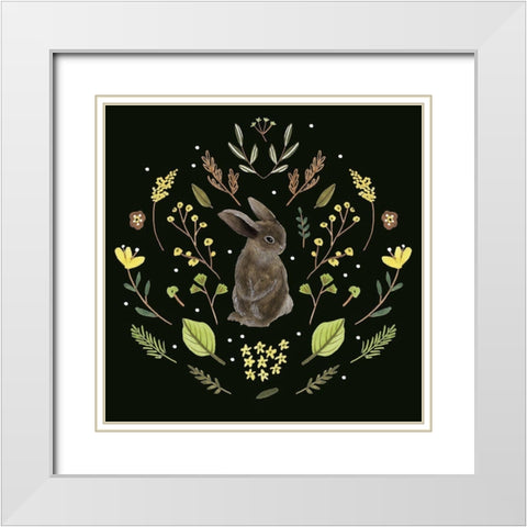 Bunny Field VI White Modern Wood Framed Art Print with Double Matting by Wang, Melissa