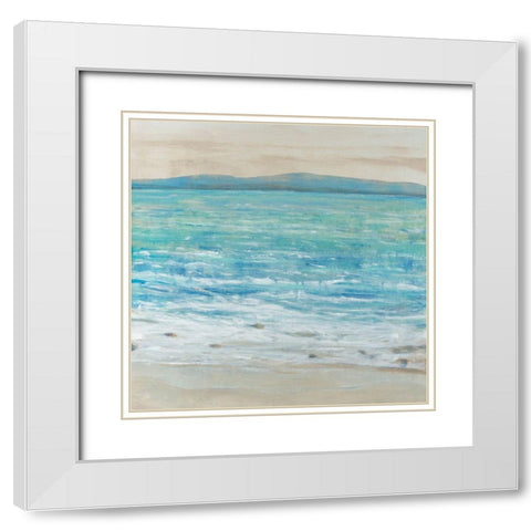 Reef Edge II White Modern Wood Framed Art Print with Double Matting by OToole, Tim