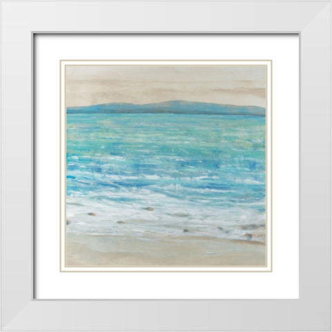 Reef Edge II White Modern Wood Framed Art Print with Double Matting by OToole, Tim