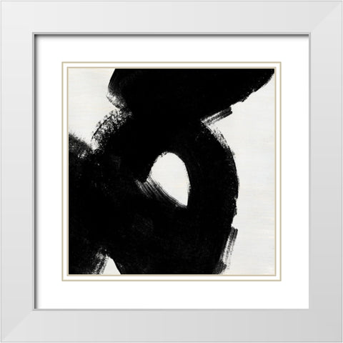 Block Brushwork IV White Modern Wood Framed Art Print with Double Matting by Vess, June Erica