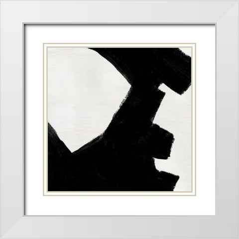 Block Brushwork V White Modern Wood Framed Art Print with Double Matting by Vess, June Erica