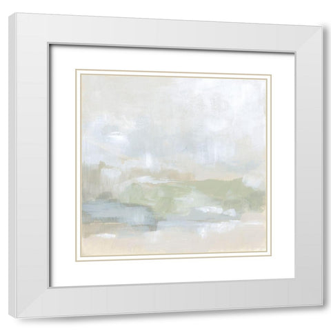 Tonal Horizon I White Modern Wood Framed Art Print with Double Matting by Vess, June Erica
