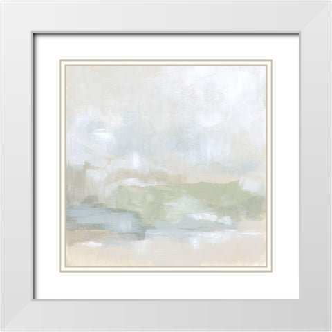Tonal Horizon I White Modern Wood Framed Art Print with Double Matting by Vess, June Erica