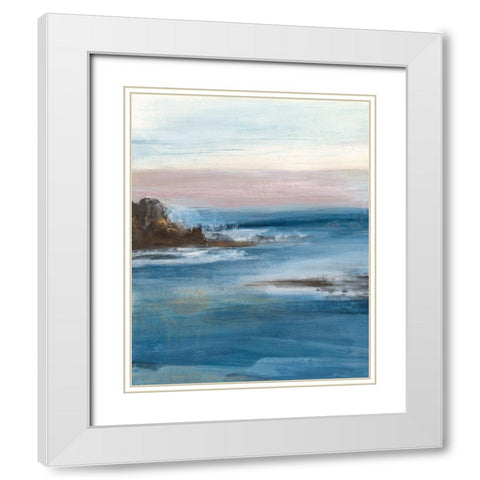 Merging the Ocean I White Modern Wood Framed Art Print with Double Matting by Bramma, Lila