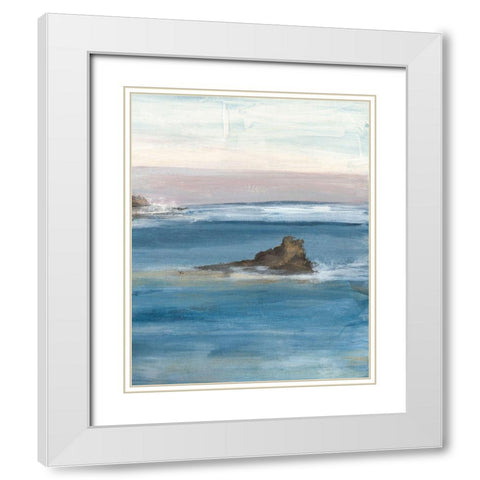 Merging the Ocean III White Modern Wood Framed Art Print with Double Matting by Bramma, Lila