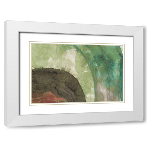 Serene Green I White Modern Wood Framed Art Print with Double Matting by Bramma, Lila