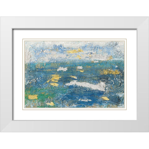 Sparkling Sea II White Modern Wood Framed Art Print with Double Matting by Bramma, Lila