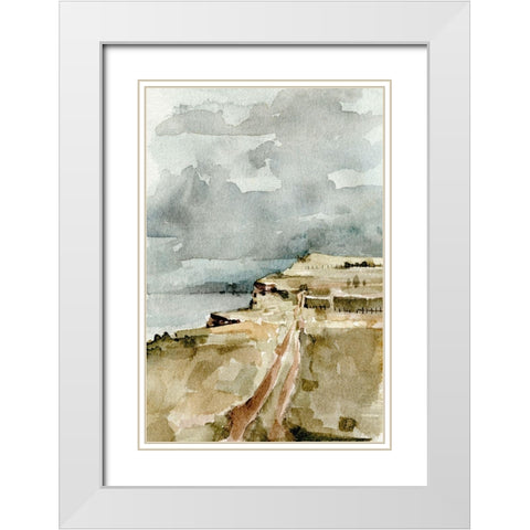 Rainy Coast II White Modern Wood Framed Art Print with Double Matting by Caroline, Emma