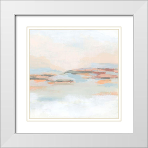 Sunset Coast I White Modern Wood Framed Art Print with Double Matting by Vess, June Erica