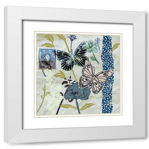 Fragile Wings II White Modern Wood Framed Art Print with Double Matting by Wang, Melissa