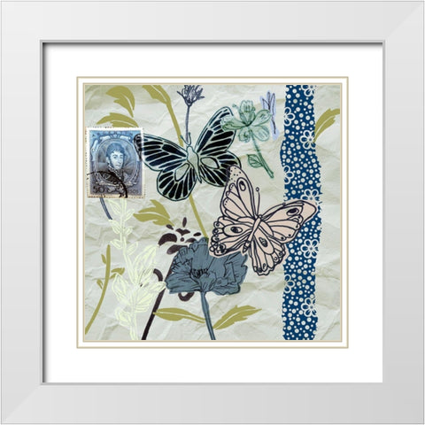Fragile Wings II White Modern Wood Framed Art Print with Double Matting by Wang, Melissa
