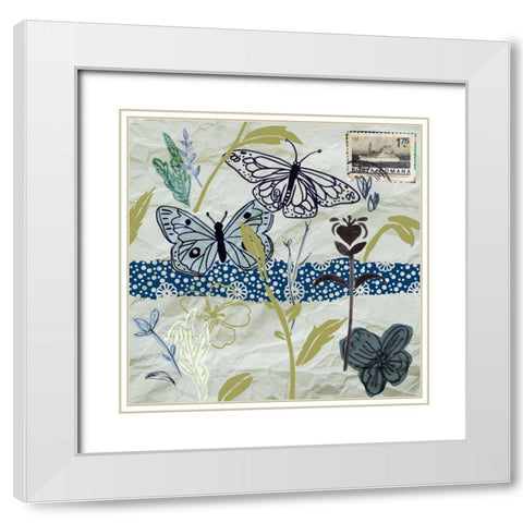 Fragile Wings III White Modern Wood Framed Art Print with Double Matting by Wang, Melissa