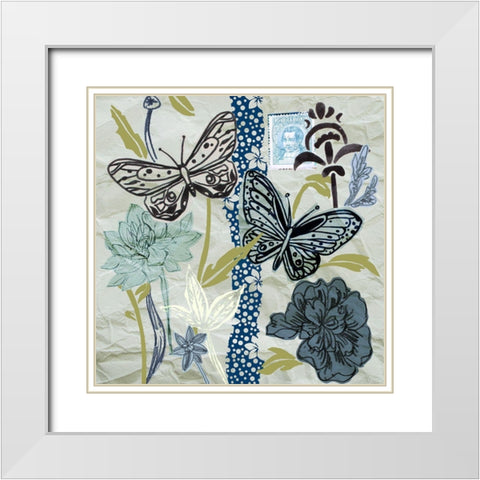 Fragile Wings IV White Modern Wood Framed Art Print with Double Matting by Wang, Melissa