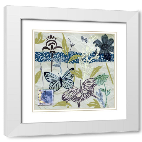 Fragile Wings V White Modern Wood Framed Art Print with Double Matting by Wang, Melissa