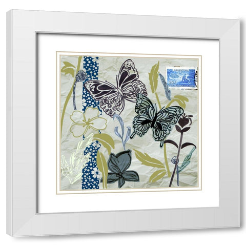 Fragile Wings VI White Modern Wood Framed Art Print with Double Matting by Wang, Melissa