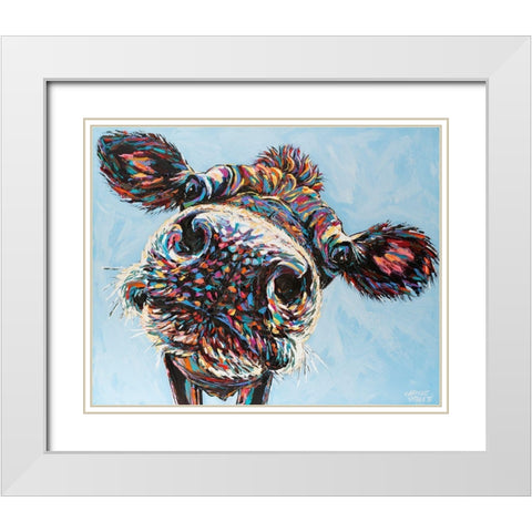 Funny Cow II White Modern Wood Framed Art Print with Double Matting by Vitaletti, Carolee