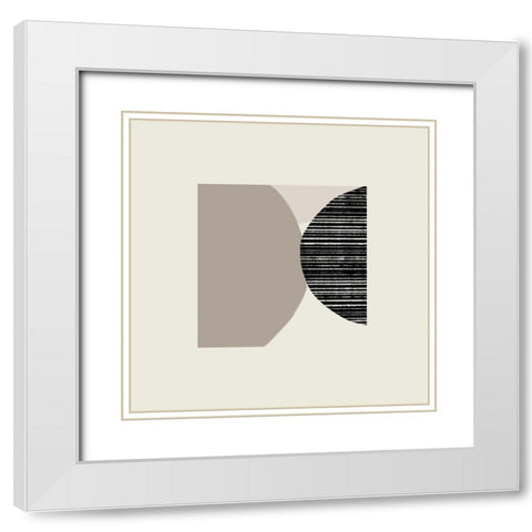 Fragmented Shapes I White Modern Wood Framed Art Print with Double Matting by Barnes, Victoria