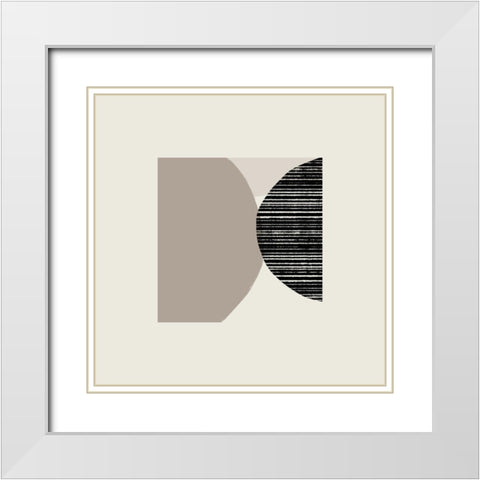 Fragmented Shapes I White Modern Wood Framed Art Print with Double Matting by Barnes, Victoria