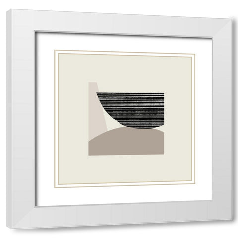 Fragmented Shapes II White Modern Wood Framed Art Print with Double Matting by Barnes, Victoria