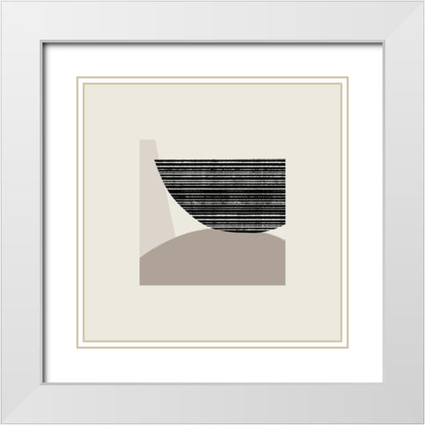 Fragmented Shapes II White Modern Wood Framed Art Print with Double Matting by Barnes, Victoria