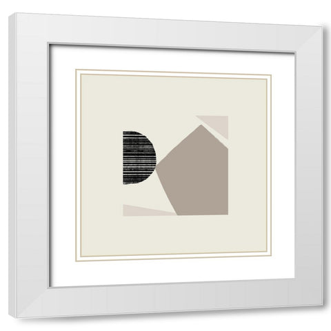 Fragmented Shapes III White Modern Wood Framed Art Print with Double Matting by Barnes, Victoria