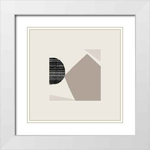 Fragmented Shapes III White Modern Wood Framed Art Print with Double Matting by Barnes, Victoria