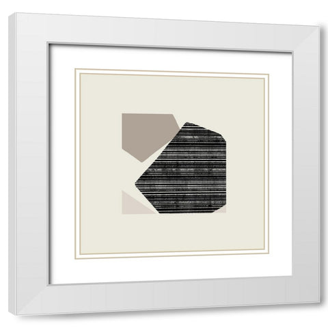 Fragmented Shapes IV White Modern Wood Framed Art Print with Double Matting by Barnes, Victoria