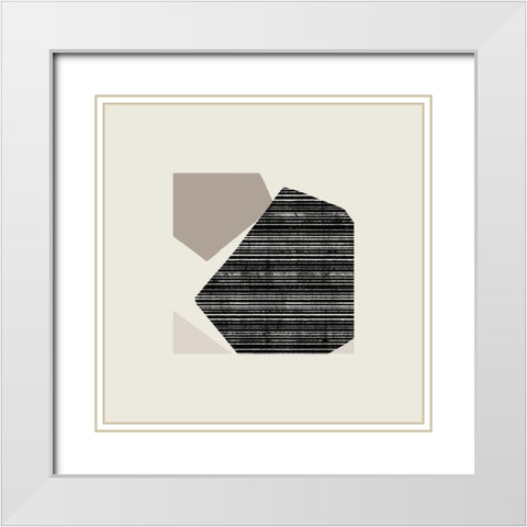 Fragmented Shapes IV White Modern Wood Framed Art Print with Double Matting by Barnes, Victoria