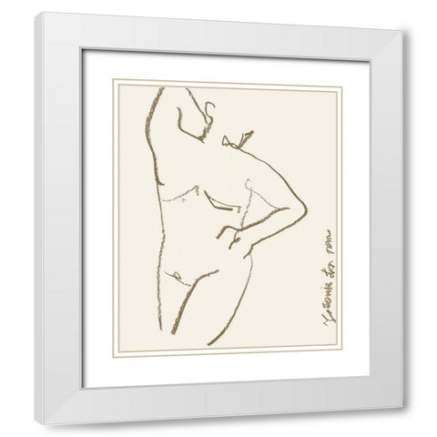 Toi et Moi II White Modern Wood Framed Art Print with Double Matting by Wang, Melissa