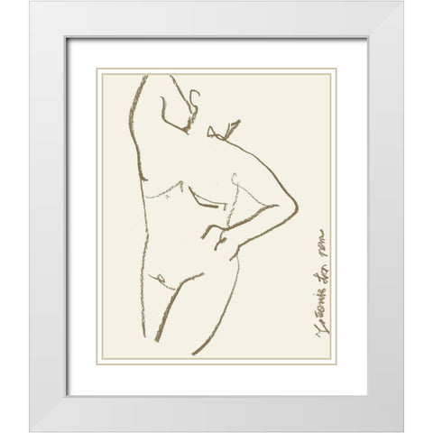 Toi et Moi II White Modern Wood Framed Art Print with Double Matting by Wang, Melissa