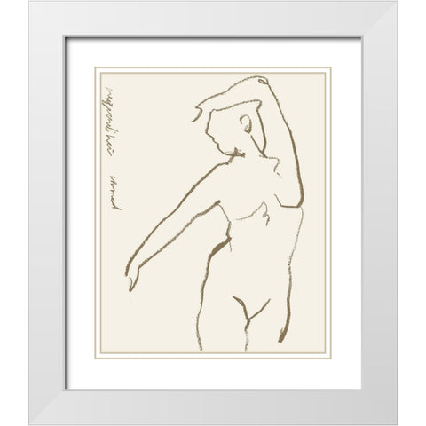 Toi et Moi III White Modern Wood Framed Art Print with Double Matting by Wang, Melissa