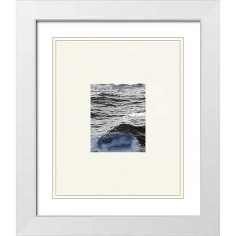 The Calm Cove I White Modern Wood Framed Art Print with Double Matting by Wang, Melissa