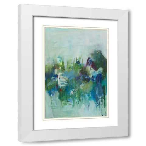 Happy Family I White Modern Wood Framed Art Print with Double Matting by Combs, Joyce
